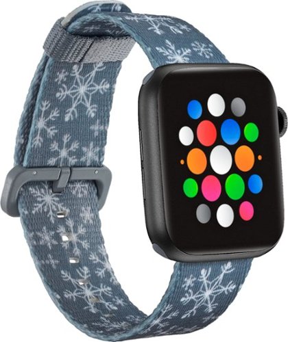 Modal™ - Woven Nylon Watch Band for Apple Watch 42mm, 44mm, 45mm and Apple Watch Series 8 45mm - Gray/Snowflakes
