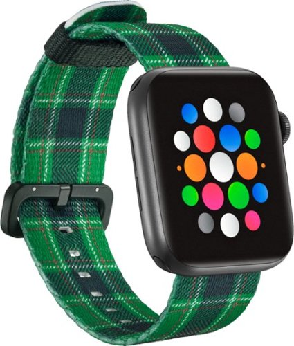 Modal™ - Woven Nylon Watch Band for Apple Watch 42mm, 44mm, 45mm and Apple Watch Series 8 45mm - Green Plaid