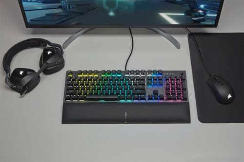 CORSAIR - K60 RGB Pro SE Teclado para juegos lineal de viola cereza mecánica con cable de tamaño completo con teclas PBT de doble disparo