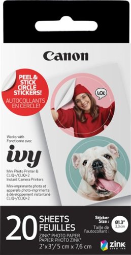 Image of Canon - ZINK Pre-Cut Circle Sticker Paper Pack - White