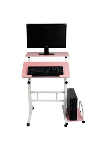Mind Reader - 2 Tier Sit and Stand Desk - Pink