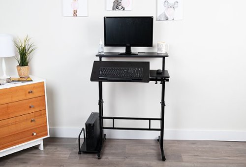 Mind Reader - 2 Tier Sit and Stand Desk XL - Black