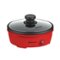 Elite Gourmet - 8.5" Round Personal Skillet with Glass Lid - Red-Front_Standard