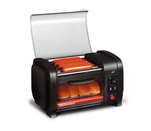 Elite Gourmet - 210w Analog Hot Dog Roller & Toaster Oven - Black