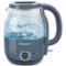 Elite Gourmet - 1.2L Adjustable Temperature Electric Glass Kettle - Slate Blue-Front_Standard