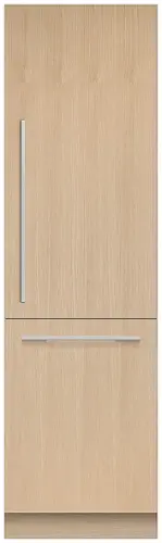 Front. Fisher & Paykel - 24in. 12.1 cu.ft. Bottom-Freezer Built-In Column Refrigerator with White Interior and Internal Water Dispenser - Custom Panel Ready.