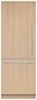 Fisher & Paykel - 30in. 12.1 cu.ft. Bottom-Freezer Built-In Column Refrigerator with White Interior and Internal Ice and Water - Custom Panel Ready-Front_Standard