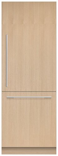 Fisher & Paykel - 30in. 12.1 cu.ft. Bottom-Freezer Built-In Column Refrigerator with White Interior and Internal Ice and Water - Custom Panel Ready