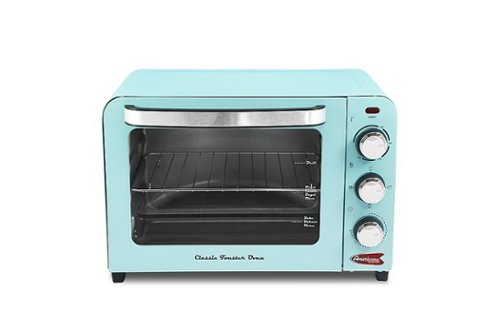 Americana - 6-Slice Retro Toaster Oven Blue - blue