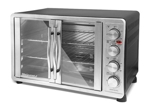 Elite Gourmet - 2-Door Oven w Rotisserie & Convection - silver