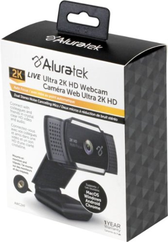 Aluratek Live Ultra 2K HD 2560 x 1600 Webcam with Auto Focus and Dual Stereo Noise Cancelling Mics - Black SHOP ONLINE