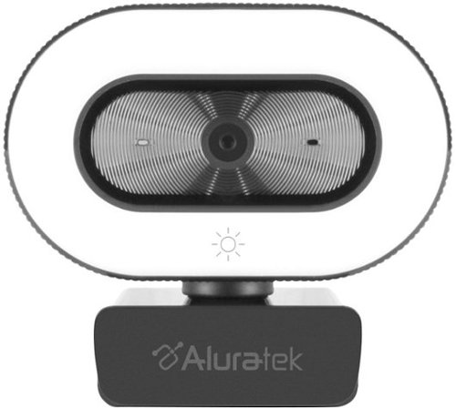 Aluratek - LIVE 1080 HD Webcam with Ring Light, Auto Focus and Directional Noise Cancelling Mic - Black