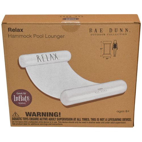 Salus Brands, LLC Rae Dunn: Relax Hammock Pool Lounge - 54x 28, CocoNut Float, Inflatable Drifter, Exercise & Relaxation Chair, Ages 8+ WORLDWIDE DELIVERY