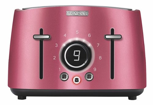Sencor - 4-Slice Wide-Slot Toaster - Red-Angle_Standard 