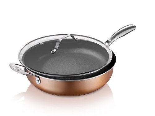 Gotham Steel - Copper Cast Textured Non Stick 5.5 QT Jumbo Cooker w Lid - Copper