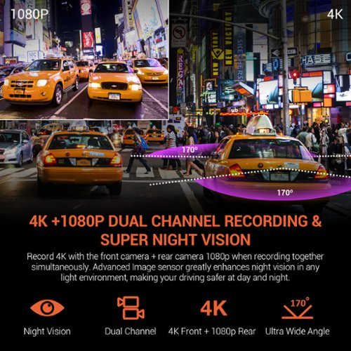 Rexing V1P Plus 4K UHD Front and Rear Dash Cam with Wi-Fi - Black BUY IN DUBAI