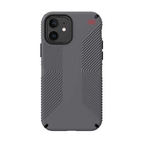 Speck - Presidio 2 Grip Hard Shell Case for iPhone 12/12 Pro - Grahpite Grey/Black