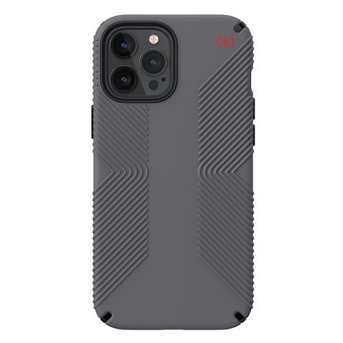 Speck - Presidio 2 Grip Hard Shell Case for iPhone 12 Pro Max - Grahpite Grey/Black-Front_Standard 