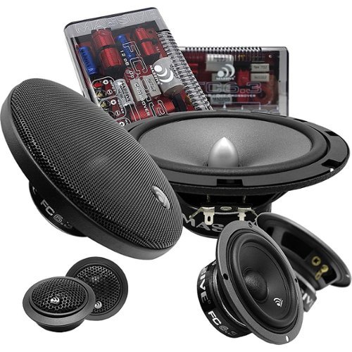 Massive Audio - FC Series 6.5-Inch 3-Way Component Kit Speakers Pair - Black
