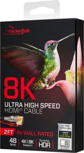 Rocketfish™ 2' 8K Ultra High Speed HDMI 2.1 Certified Cable - Black SHOP ONLINE