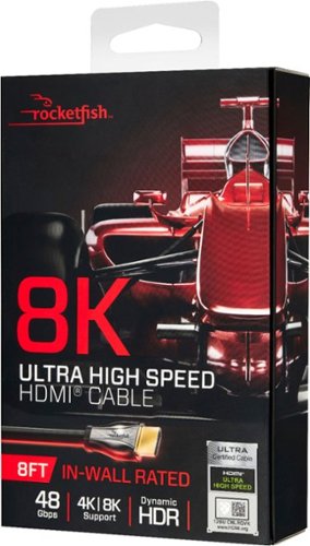 Rocketfish™ 8' 8K Ultra High Speed HDMI 2.1 Certified Cable - Black WHERE TO BUY
