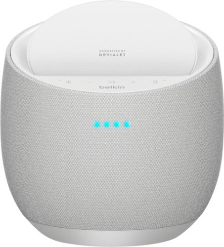 Belkin SoundForm Elite Hi-Fi Smart Speaker + Wireless Charger with Alexa, Airplay2 - White