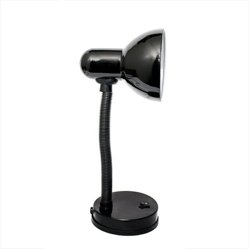 Simple Designs - Basic Metal Desk Lamp with Flexible Hose Neck - Black-Front_Standard 