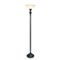 Elegant Designs - 1 Light Torchiere Floor Lamp with Marbelized White Glass Shade - Restoration Bronze and White-Front_Standard