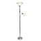 Elegant Designs - 2 Light Mother Daughter Floor Lamp with White Marble Glass - Brushed Nickel-Front_Standard