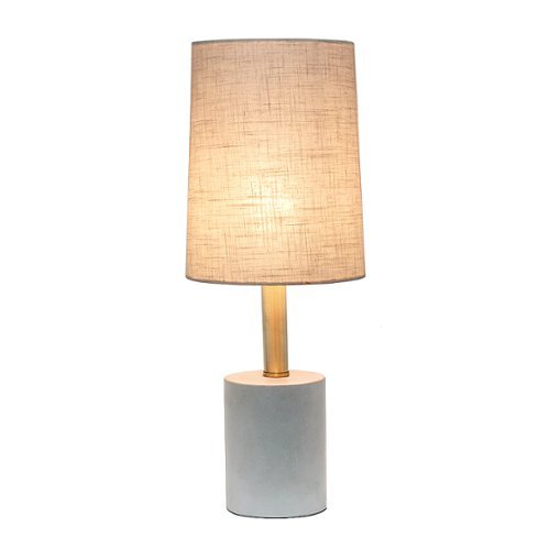 Lalia Home - Antique Brass Concrete Table Lamp with Linen Shade