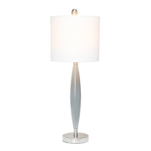 Lalia Home - Stylus Table Lamp with Fabric Shade - Gray/White-Front_Standard 