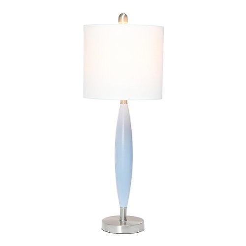 Lalia Home - Stylus Table Lamp with Fabric Shade - Blue/White-Front_Standard 