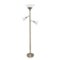 Elegant Designs - 3 Light Floor Lamp with Scalloped Glass Shades - Antique Brass-Front_Standard