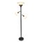 Elegant Designs - 3 Light Floor Lamp with White Scalloped Glass Shades - Restoration Bronze and White-Front_Standard