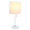 Limelights - Stick Lamp with Charging Outlet and Fabric Shade - White-Front_Standard