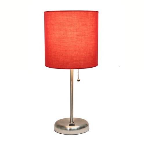 Limelights - Stick Lamp with USB charging port and Fabric Shade - Red