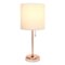 Limelights - Stick Lamp with Charging Outlet and Fabric Shade - White/Rose Gold-Front_Standard
