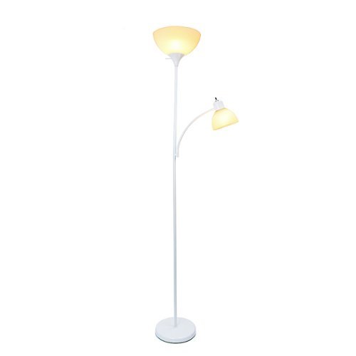 Simple Designs - Floor Lamp with Reading Light - White