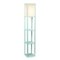 Simple Designs - Floor Lamp Etagere Organizer Storage Shelf with Linen Shade - Aqua-Front_Standard
