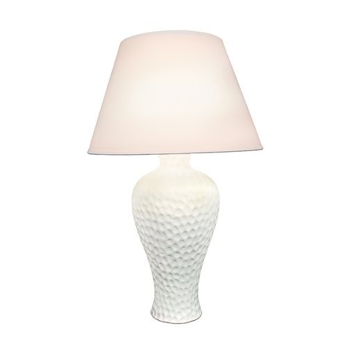 Simple Designs - Textured Stucco Curvy Ceramic Table Lamp
