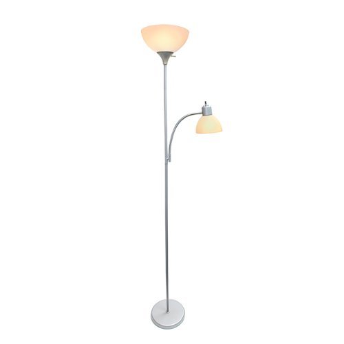 Simple Designs - Floor Lamp with Reading Light - Silver
