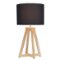 Simple Designs - Interlocked Triangular Natural Wood Table Lamp with Fabric Shade - Natural/Black-Front_Standard