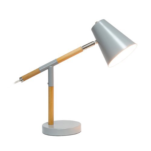 Simple Designs - Wooden Pivot Desk Lamp - Matte Gray