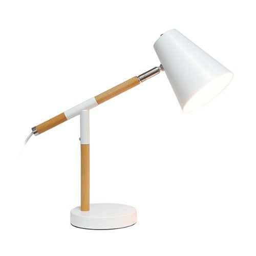 Simple Designs - Wooden Pivot Desk Lamp - White