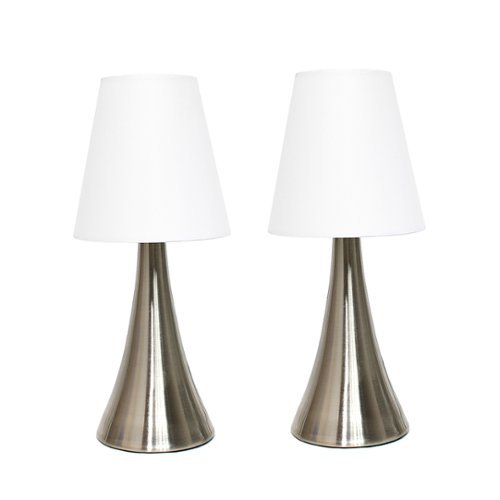 

Simple Designs - Valencia 2 Pack Mini Touch Table Lamp Set with Fabric Shades