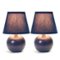 Simple Designs - Mini Ceramic Globe Table Lamp 2 Pack Set - Blue-Front_Standard