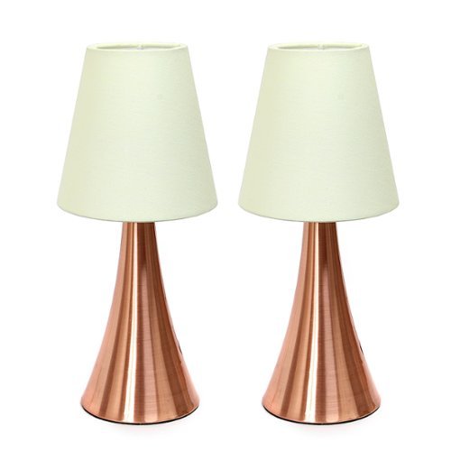 Simple Designs - Valencia 2 Pack Mini Touch Table Lamp Set with Fabric Shades-Front_Standard 