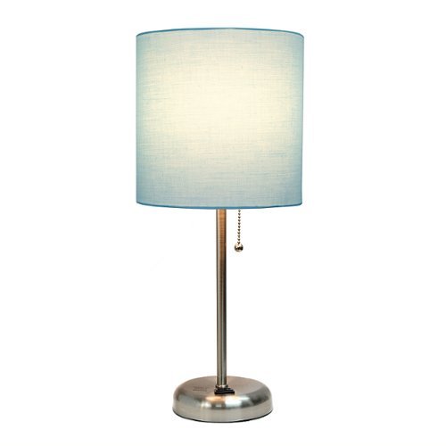 Limelights - Stick Lamp with Charging Outlet and Fabric Shade