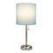 Limelights - Stick Lamp with Charging Outlet and Fabric Shade - Aqua-Front_Standard