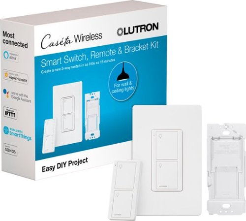 Lutron - Caseta Smart Switch Kit with Remote 3-Way (2 Points of Control) - White
